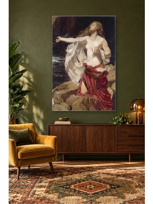 Fida Herbert Draper Kayalıkta Ariadne Canvas Tablo