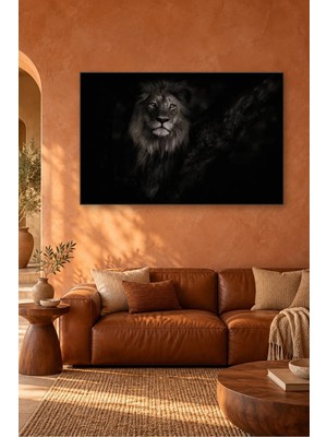 Fida Ağaç Gölgesinde Loş Aslan Portresi Canvas Tablo