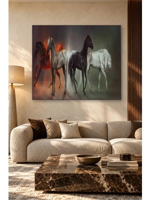 Fida Ateşten Buza Dört Atın Geçişi Canvas Tablo