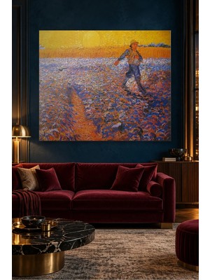 Fida Van Gogh Gün Batımında Tohum Ekici Canvas Tablo