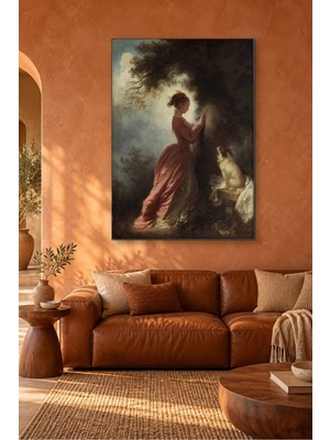 Fida Fragonard Ağaca Isim Kazıyan Genç Kız Canvas Tablo