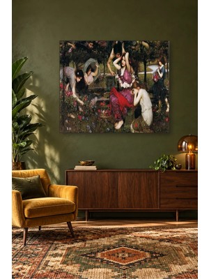 Fida Waterhouse Flora ve Zefirler Bahçede Çiçek Toplayan Kızlar Canvas Tablo
