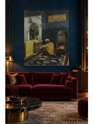 Fida Osman Hamdi Bey Cami Içinde Kuran Okuyan Hoca Canvas Tablo