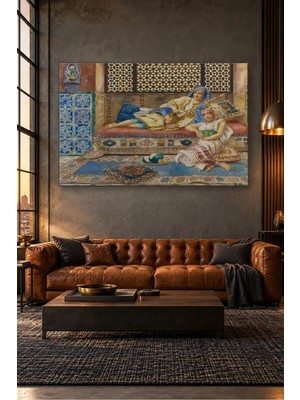 Fida Rudolf Ernst Sedirde Saz Çalan Kadınlar Canvas Tablo