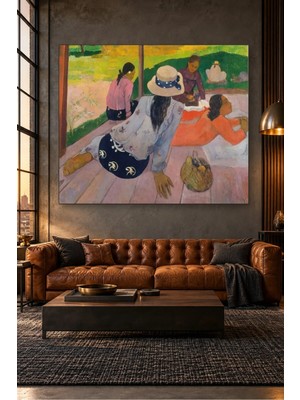 Fida Gauguin Verandada Dinlenen Tahitili Kadınlar Canvas Tablo