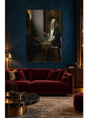 Fida Vermeer Pencere Işığında Terazi Tutan Kadın Canvas Tablo