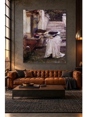 Fida Waterhouse Sunakta Çiçek Koklayan Genç Kız Canvas Tablo