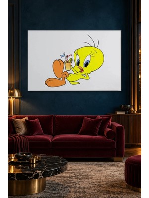 Fida Limonata Içen Tweety Canvas Tablo