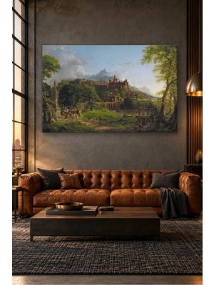 Fida Thomas Cole Şatodan Yola Çıkan Atlılar Canvas Tablo