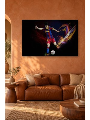 Fida Işık Huzmeleri Arasında Messi Vuruşu Canvas Tablo