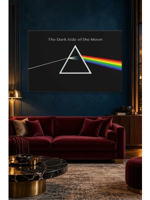 Fida Dark Side Of The Moon Gökkuşağı Prizma Canvas Tablo