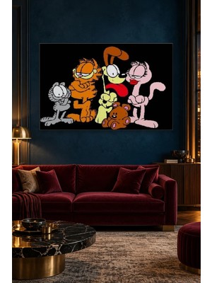 Fida Siyah Fonda Garfield ve Arkadaşları Canvas Tablo