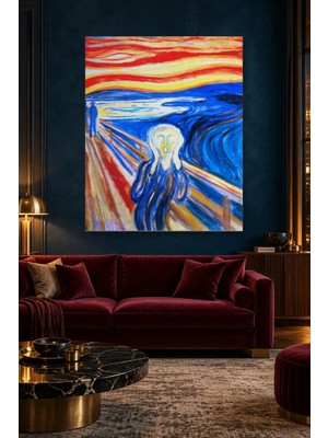 Fida Edvard Munch Turuncu Gökyüzü Altında Çığlık Canvas Tablo