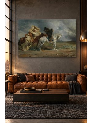 Fida Eugene Fromentin Çölde Kum Fırtınasına Yakalananlar Canvas Tablo