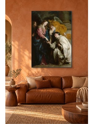 Fida Van Dyck Meryem ve Diz Çöken Keşiş Canvas Tablo