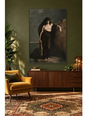 Fida Mengin Kayalıkta Sappho Canvas Tablo