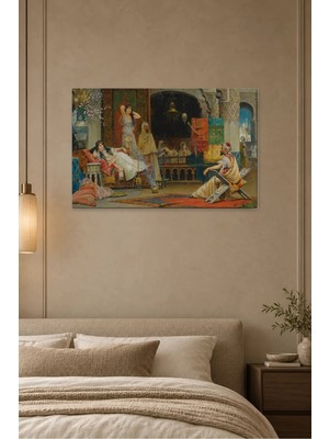 Fida Gimenez Martin Saray Odasında Harem Sahnesi Canvas Tablo