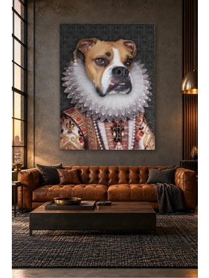 Fida Dantel Yakalı Kraliçe Boxer Canvas Tablo