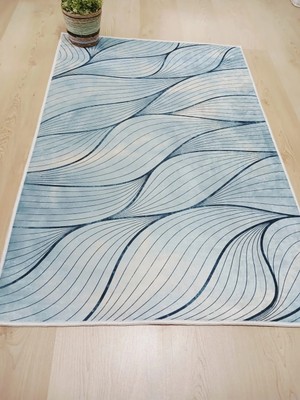 Ardizayn Okyanus - Mavi, 80x120 Cm Kaymaz Taban Banyo Paspası
