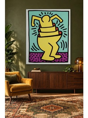 Fida Keith Haring Fincandan Çıkan Adam Canvas Tablo