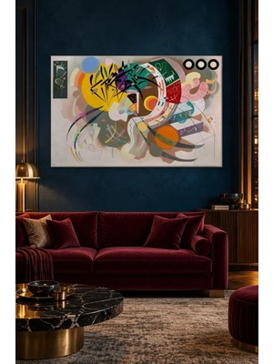 Fida Kandinsky Baskın Eğri Kompozisyonu Canvas Tablo