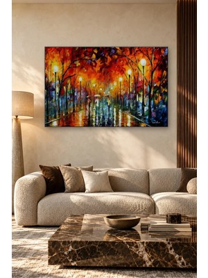 Fida Leonid Afremov Yağmurlu Gece Bulvarı Canvas Tablo