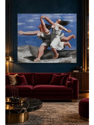 Fida Picasso Sahilde Koşan Iki Kadın Canvas Tablo