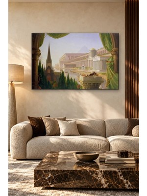 Fida Thomas Cole Mimarın Rüyası Antik Tapınaklar ve Gotik Kilise Canvas Tablo