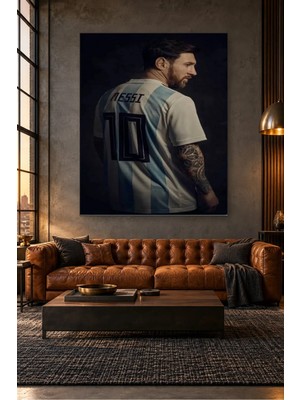 Fida Arjantin Formalı Sırtı Dönük Messi Canvas Tablo