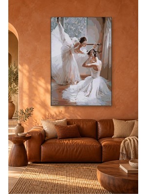 Fida Pencere Önünde Hazırlanan Iki Balerin Canvas Tablo