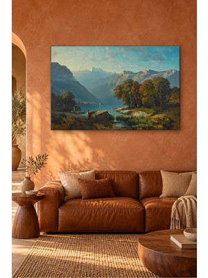 Fida Alexandre Calame Cenevre Gölü ve Alpler Canvas Tablo