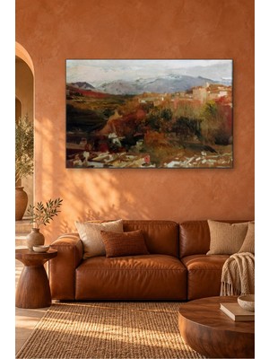 Fida Sorolla Karlı Dağlar Önünde Granada Manzarası Canvas Tablo
