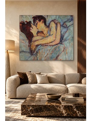 Fida Toulouse-Lautrec Yatakta Öpücük Canvas Tablo