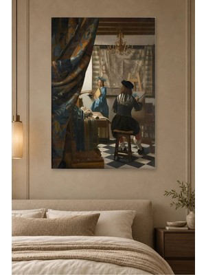 Fida Vermeer Atölyesinde Çalışan Ressam Canvas Tablo