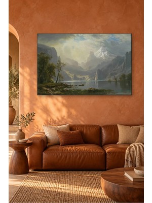 Fida Albert Bierstadt Karlı Dağlar ve Tahoe Gölü Canvas Tablo