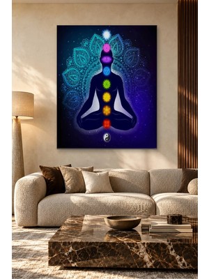 Fida Mandala Fonda Yedi Çakra Meditasyonu Canvas Tablo