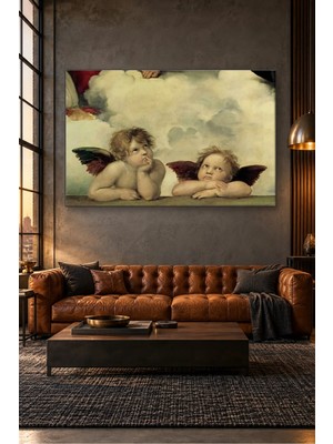 Fida Raffaello Düşünceli Iki Küçük Melek Canvas Tablo