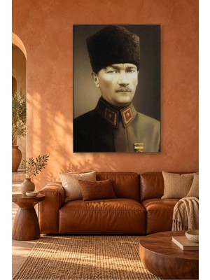 Fida Askeri Üniformalı Kalpaklı Atatürk Portresi Canvas Tablo