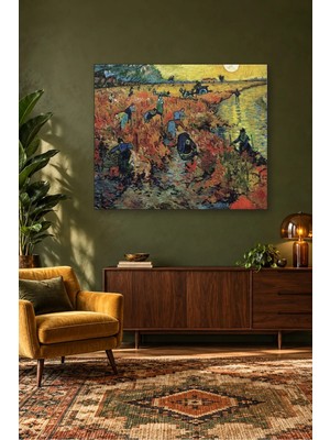 Fida Van Gogh Kırmızı Bağlar Arles Canvas Tablo