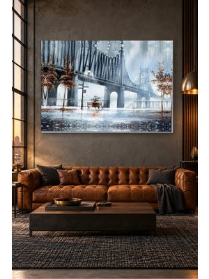 Fida Yağmurlu Günde Brooklyn Köprüsü Canvas Tablo