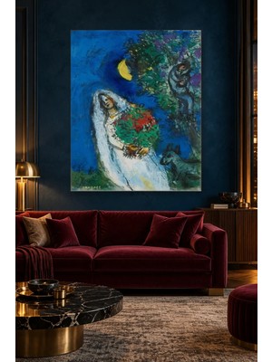 Fida Chagall Hilal Altında Gelin Canvas Tablo