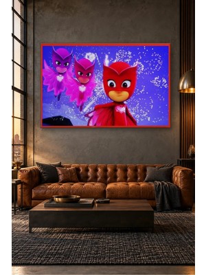 Fida Pijamaskeliler Baykuş Kız ve Gece Işıltıları Canvas Tablo