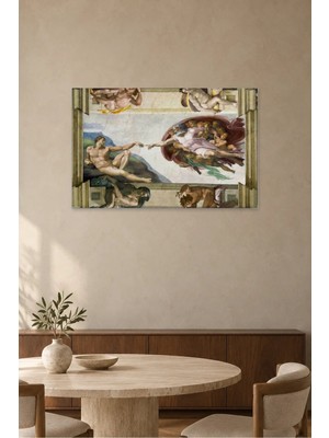 Fida Michelangelo Sistina Tavanından Âdem'in Yaratılışı Canvas Tablo