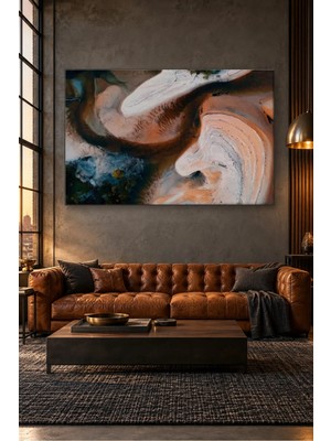 Fida Havadan Turuncu ve Beyaz Kum Desenleri Canvas Tablo