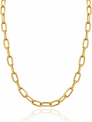 14 K Altın Görünümlü Ataç Kolye 60 cm