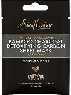 Çelik Ticaret Shea Moısture Afrika Siyah Sabunu ve Bambu Kömürü Detoks Yaprak Maske Tek Kullanımlık