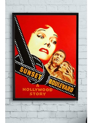 Çelik Ticaret (PSTER13464) Sunset Boulevard Film Afişi Çerçeveli Tablo 4 (30 x 40CM)
