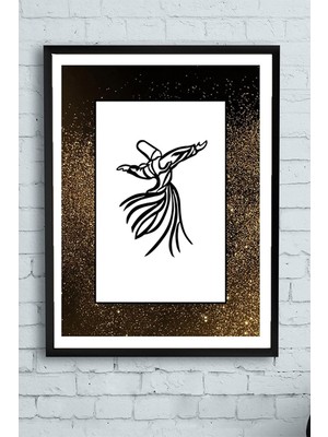 Çelik Ticaret (PSTER10698) Mevlana Tasarım Dini Çerçeveli Tablo (40X50CM)