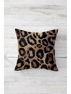 Çelik Ticaret Pelangi Leopar ve Kaplan Desen Gizli Fermuarlı Kırlent Kılıfı Koltuk Yastık Kılıfı TAKIM(4ADET), -Siyah 45 x 45