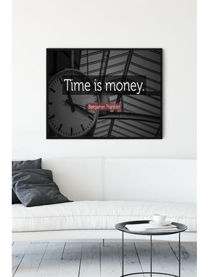 Çelik Ticaret (PSTER12738) Vakit Nakittir Time Is Money Girişimcilik Çerçeveli Tablo 2 (40X50CM)